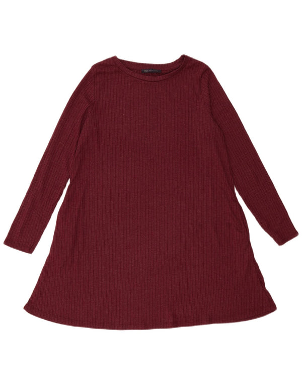 Marks & Spencer Robe pull à manches longues pour femme UK 14 Bordeaux moyen