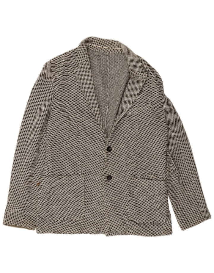 Zara Veste Blazer 2 Boutons Homme EU 50 Gris Moyen Polyester