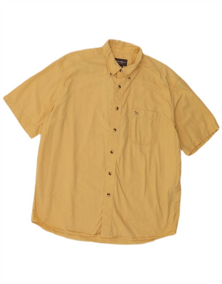 Eddie Bauer Chemise à manches courtes pour homme Grand coton jaune