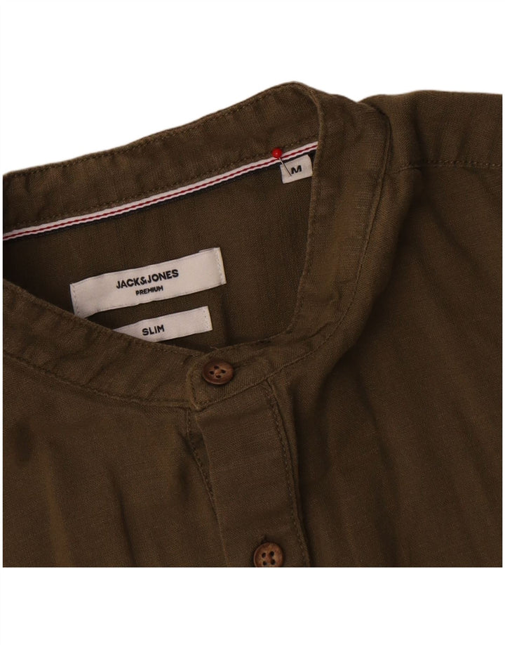 Jack & Jones Chemise Pull Slim Premium Homme Kaki Moyen Coton