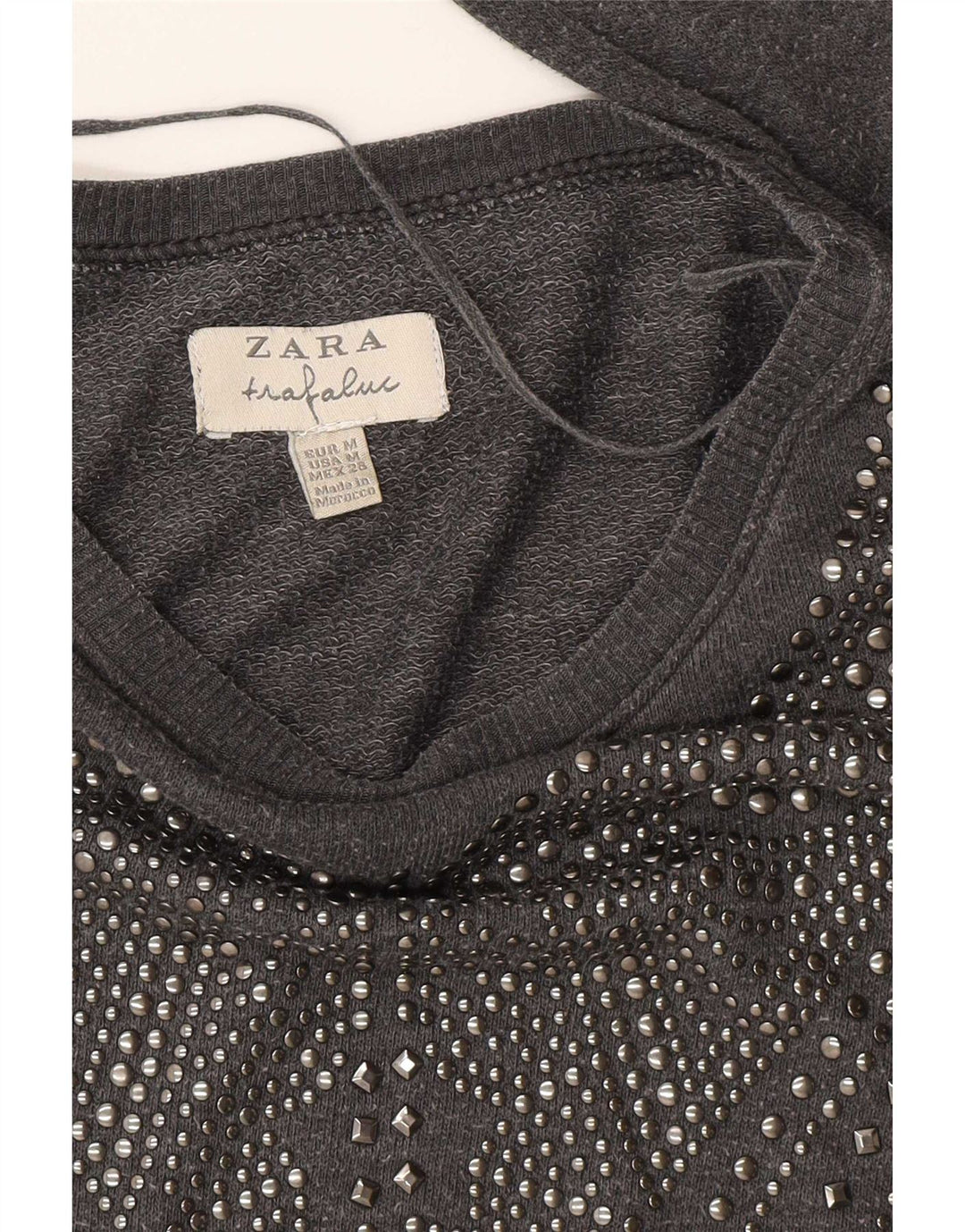 Zara Femme Trafaluc Sweatshirt Jumper UK 14 Gris Moyen