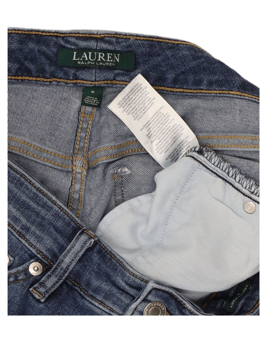 Ralph Lauren Jean slim pour femme US 6 Medium W30 L26 Bleu Coton