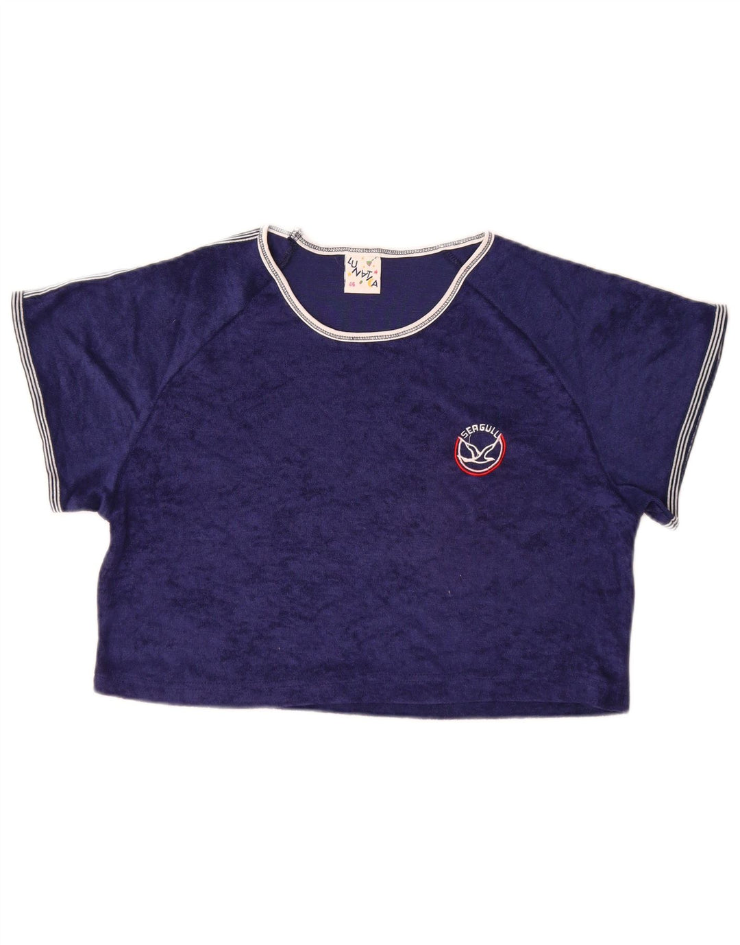 Blu Nauta Femme Crop Top IT 46 Grand Bleu Coton