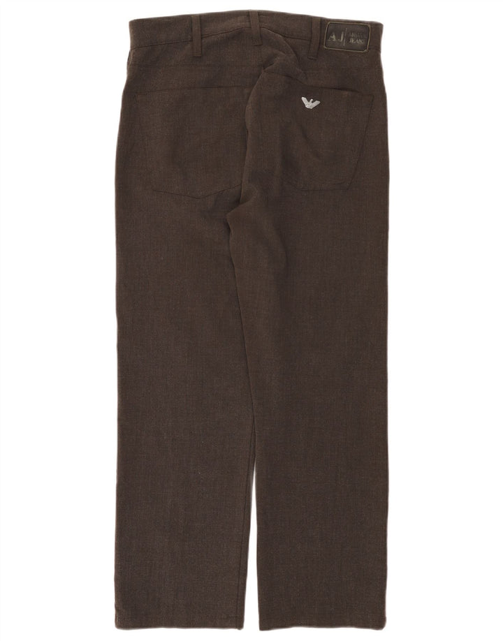 Armani Pantalon décontracté droit pour femme W31 L26 Marron