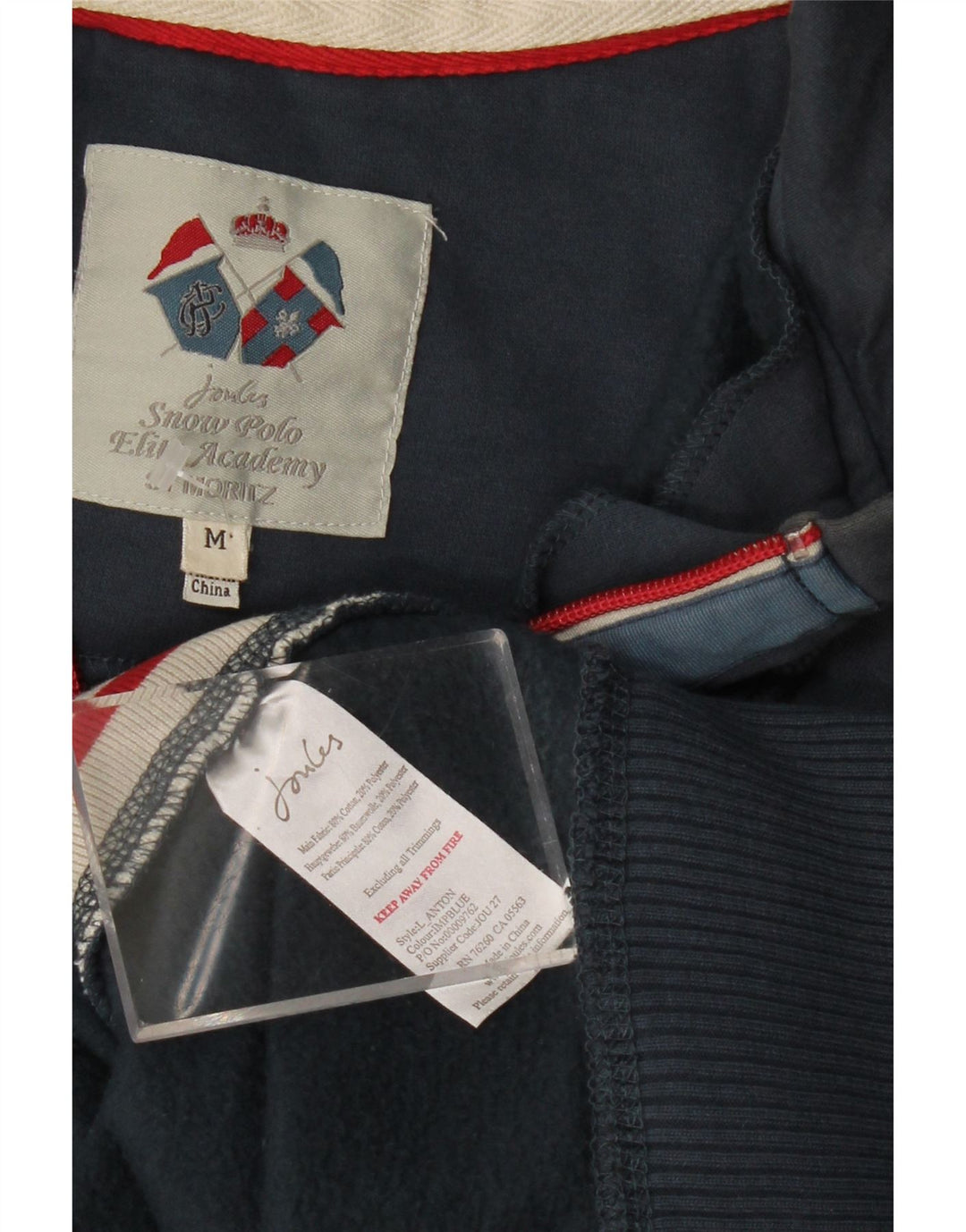 JOULES Pull à Capuche Graphique Col Zippé Homme Bleu Marine Moyen Colourblock