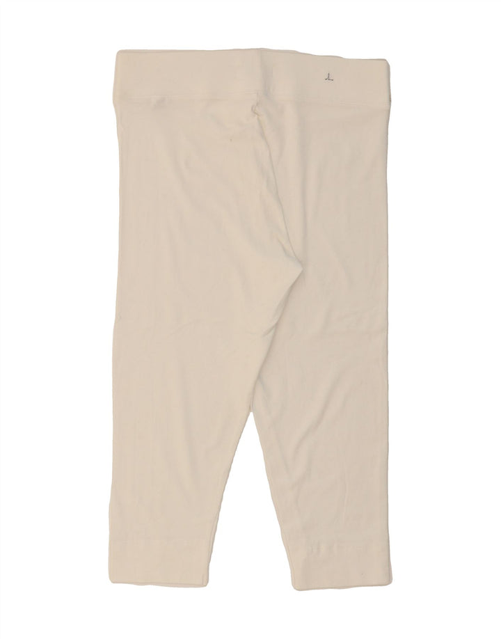 MARKS & SPENCER Womens Leggings UK 12 Medium White Cotton Vintage Marks & Spencer and Second-Hand Marks & Spencer from Messina Hembry 