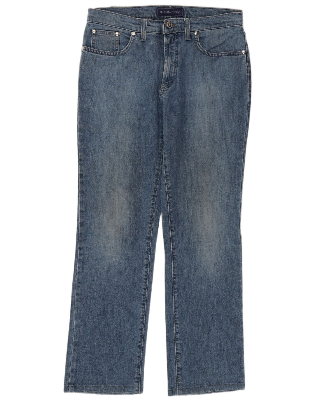 Trussardi Femme Jean Droit W29 L29 Bleu Coton