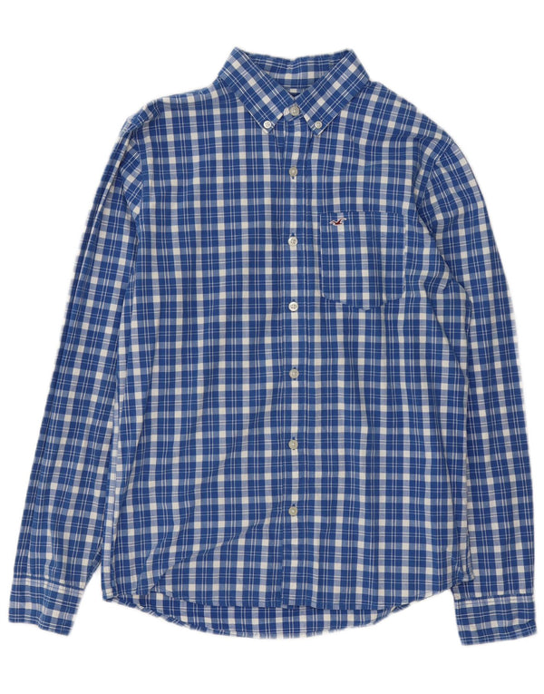 Hollister Chemise à Carreaux Homme Bleu Moyen Check Cotton