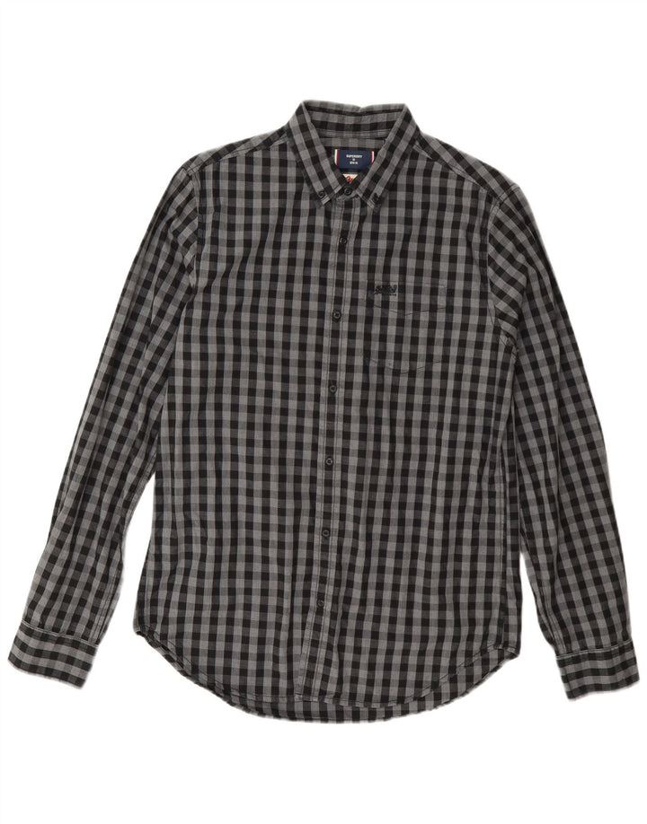Superdry Chemise Osaka Homme Gris Moyen Vichy Coton