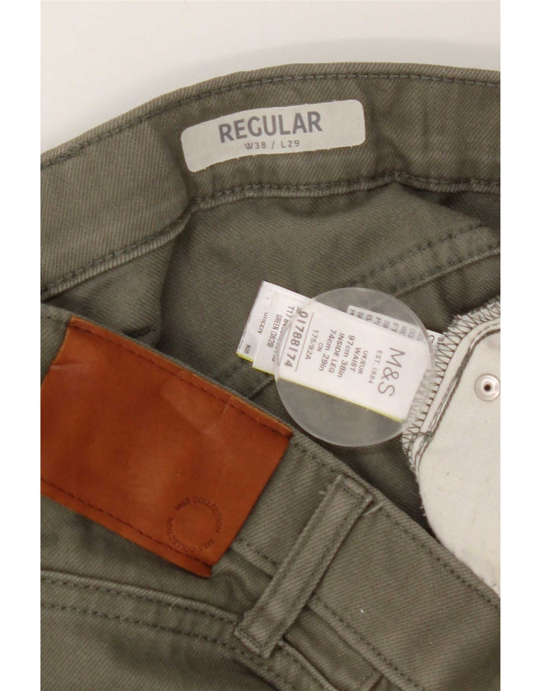 Marks & Spencer Jean droit régulier femme W38 L29 coton vert