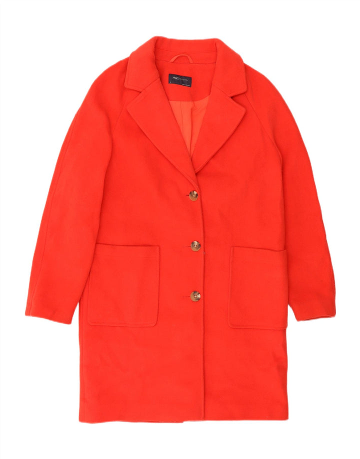 Marks & Spencer Manteau surdimensionné pour femme UK 10 Petit Rouge Polyester