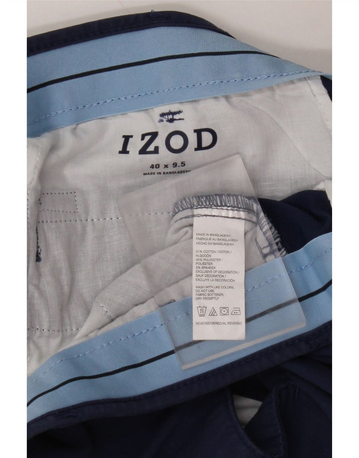 IZOD Short Chino Homme W40 XL Bleu Marine Coton