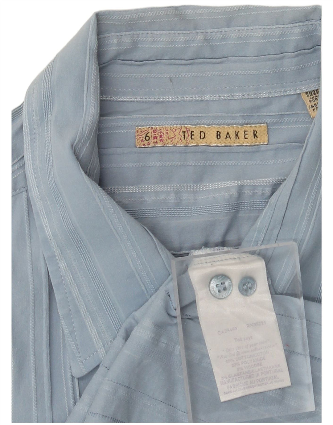 TED BAKER Chemise Homme Taille 6 2XL Coton Rayé Bleu