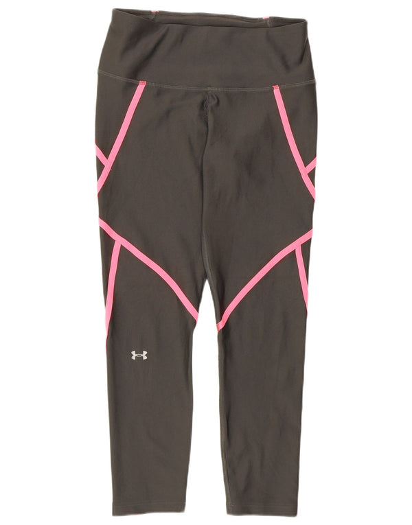 Under Armour Legging Capri Heat Gear Femme UK 12 Gris Moyen Colorblock