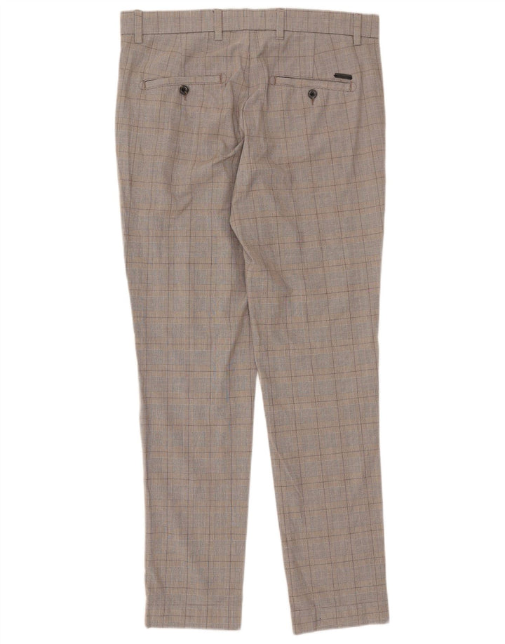 Jack & Jones Pantalon de Costume Slim Homme W33 L32 Gris à Carreaux