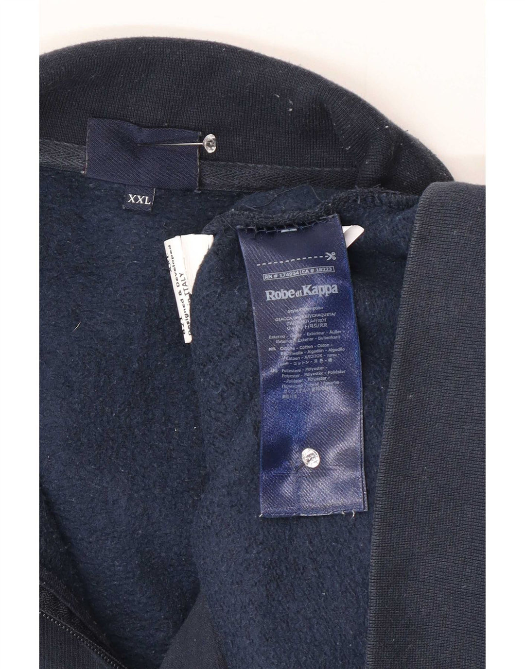 Kappa Veste de survêtement pour homme 2XL Bleu Coton