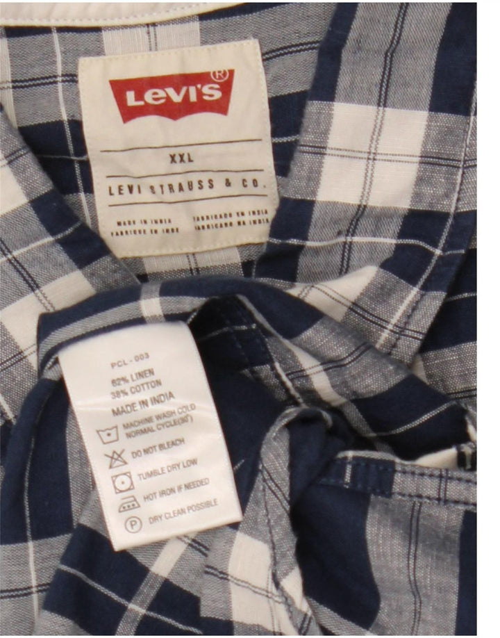 Levi's Chemise Homme 2XL Bleu Carreaux Lin