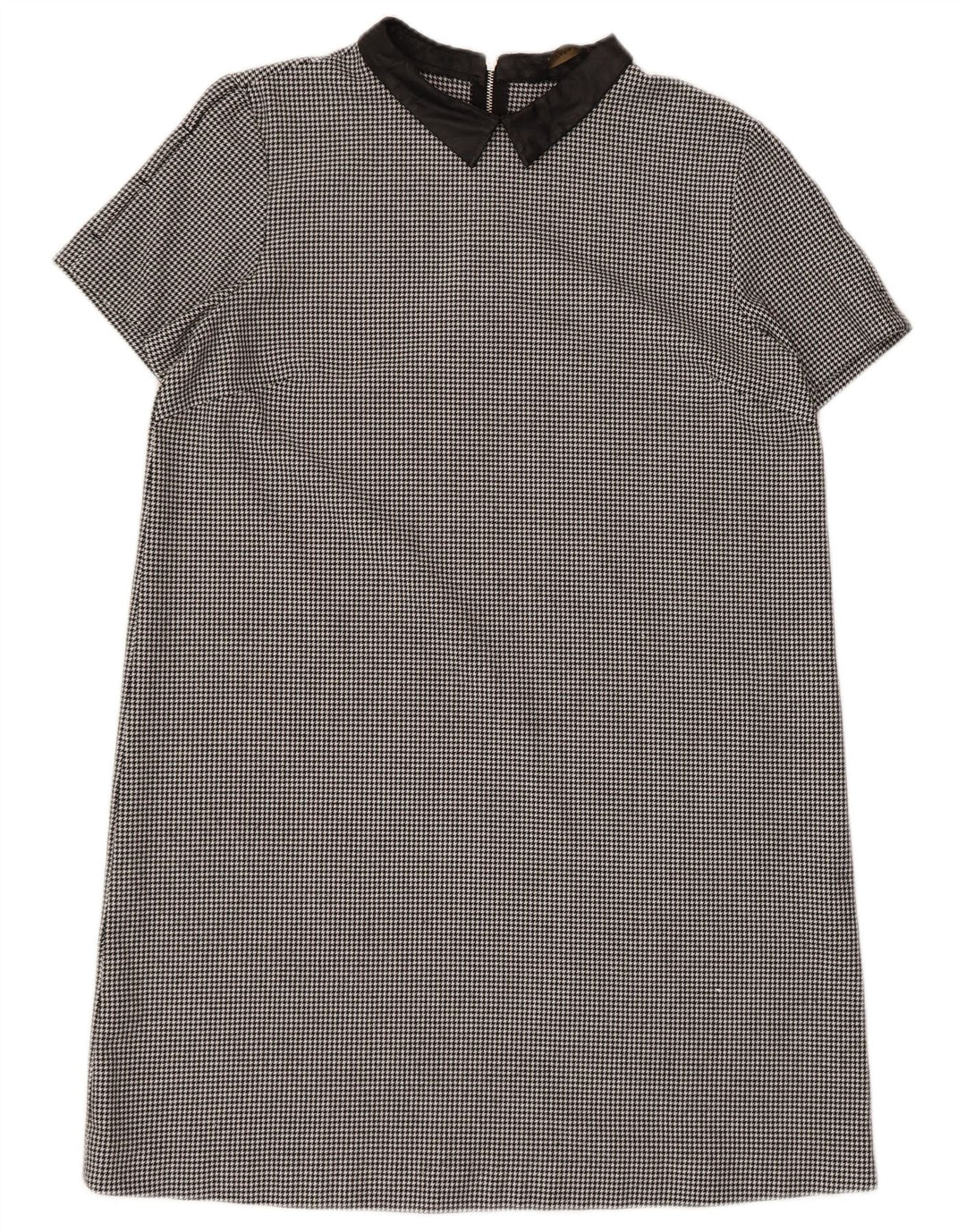 Zara Robe droite pour femme UK 44 Grand pied-de-poule noir en polyester