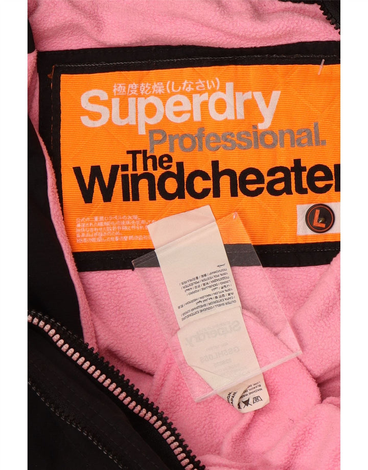 SUPERDRY Veste coupe-vent The Windcheater pour femme UK 16 Large Noir