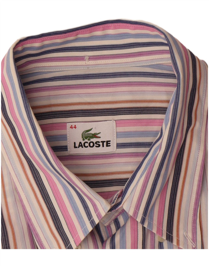 LACOSTE Chemise Homme Taille 44 XL Coton Rayé Multicolore