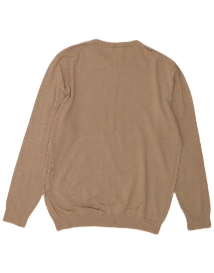 Zara Pull Col Rond Homme Beige Moyen
