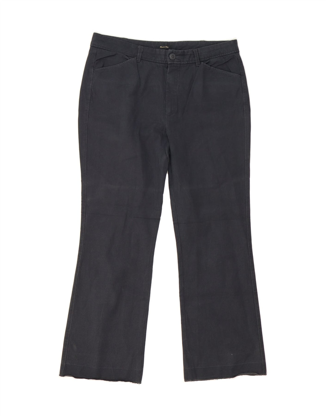 MASSIMO DUTTI Womens Bootcut Casual Trousers W32 L26  Navy Blue Cotton Vintage Massimo Dutti and Second-Hand Massimo Dutti from Messina Hembry 