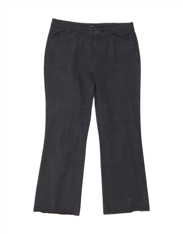 MASSIMO DUTTI Womens Bootcut Casual Trousers W32 L26  Navy Blue Cotton Vintage Massimo Dutti and Second-Hand Massimo Dutti from Messina Hembry 