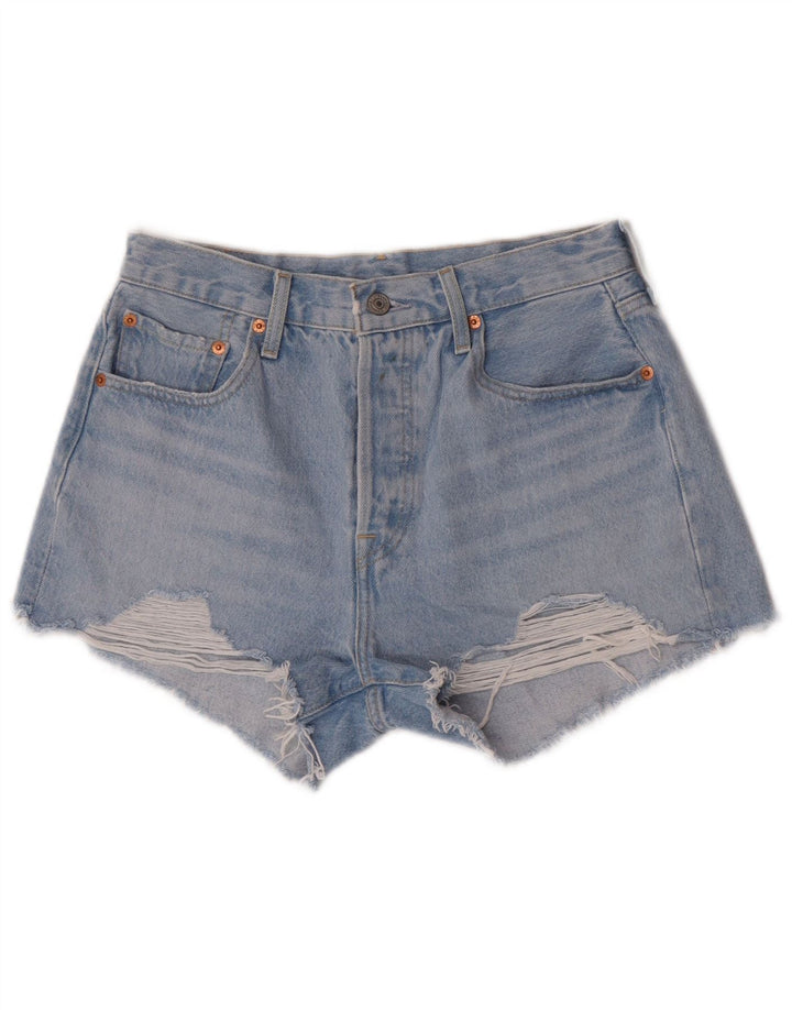 Levi's Pantalon 501 Denim Distressed Hot Pants Femme Bleu Moyen W28