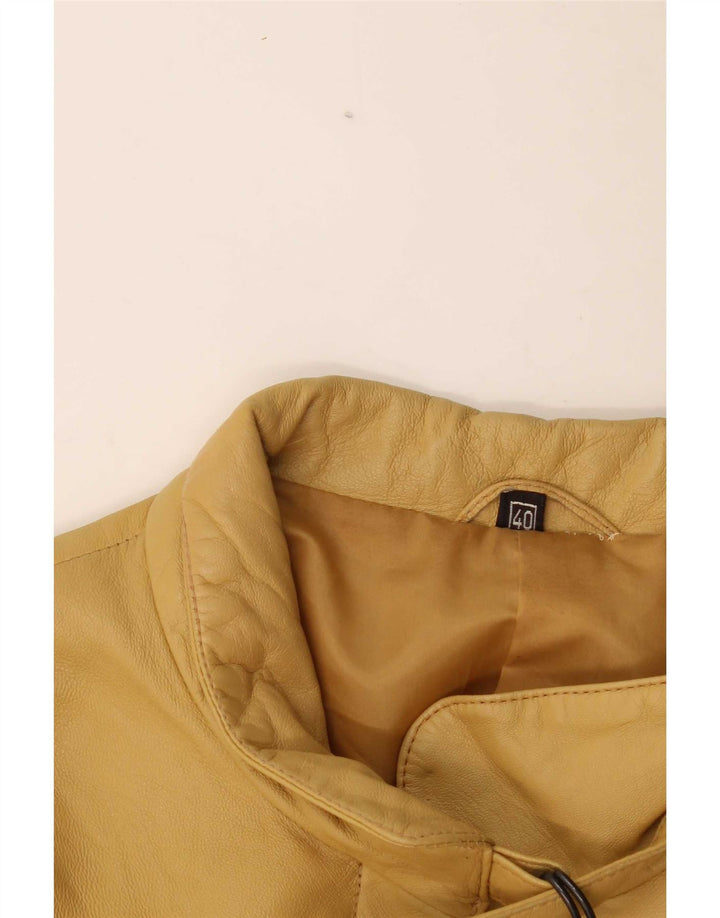 Veste en cuir femme vintage EU 40 Cuir jaune moyen