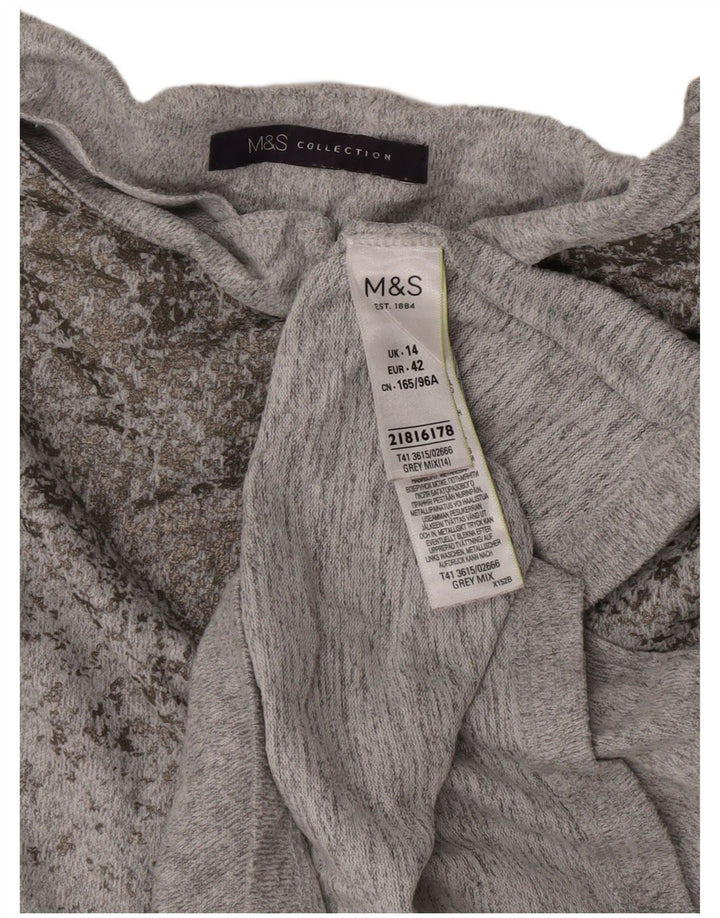 Marks & Spencer Chemisier Femme UK 44 Gris Moyen Moucheté Polyester