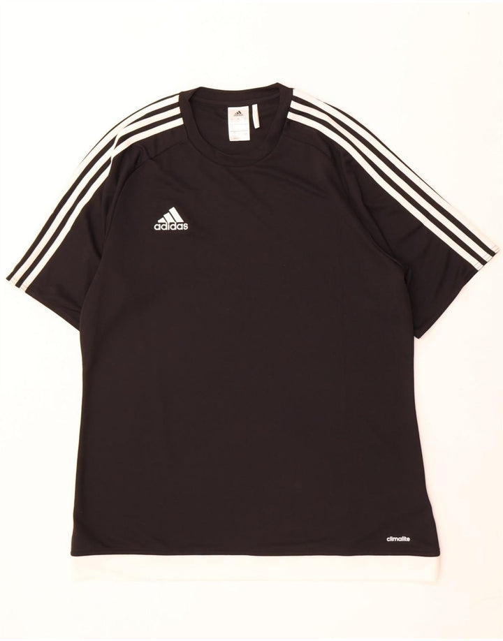 Adidas Hommes Climalite T-Shirt Haut Large Noir Colorblock Polyester
