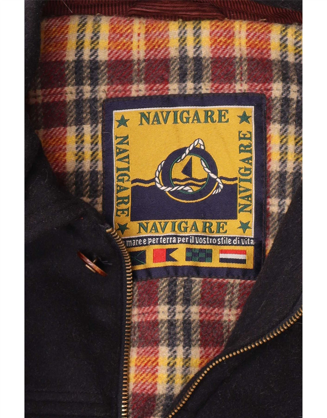 Navigare Manteau Homme UK 40 Large Bleu Marine Laine