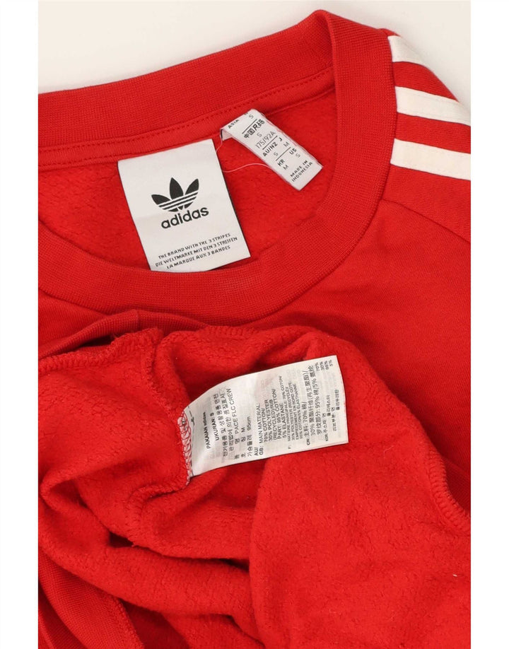 Adidas Sweat-shirt graphique pour homme en coton rouge Taille S