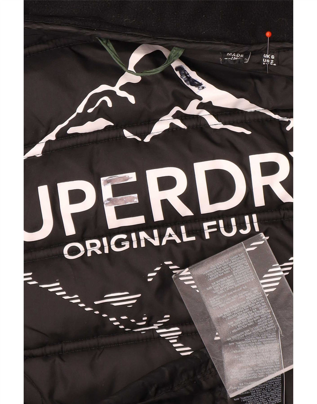 Superdry Manteau rembourré à capuche pour femme UK 6 XS Vert Polyester