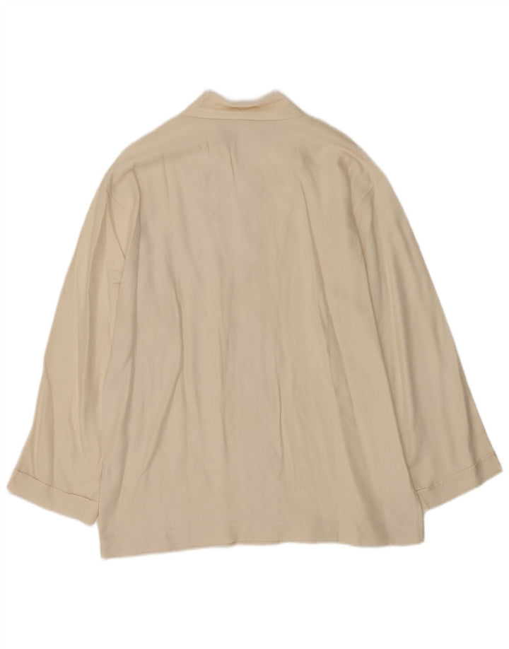 Blouse chemise femme vintage IT 46 Grande soie blanc cassé