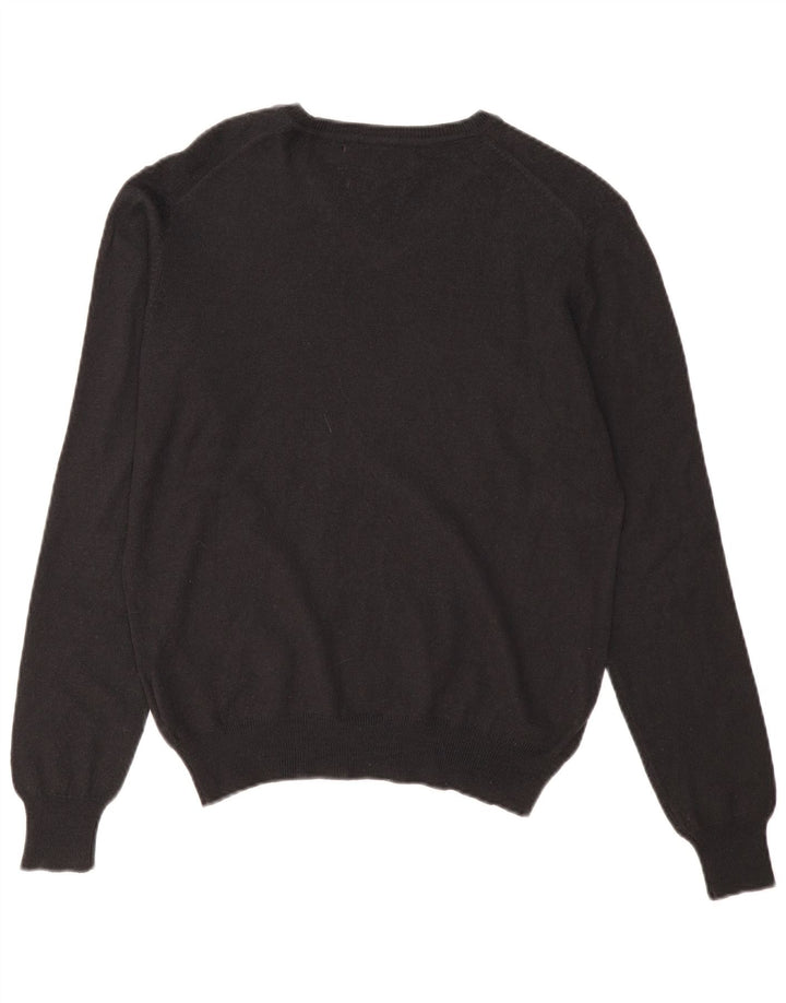 Marlboro Classics Pull coupe ajustée à col en V pour homme en laine noire moyenne