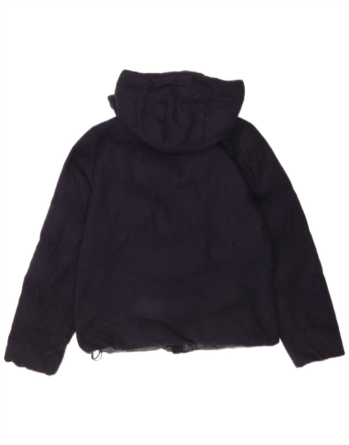 Gap Veste matelassée à capuche pour femme UK 14 Medium Navy Blue Wool