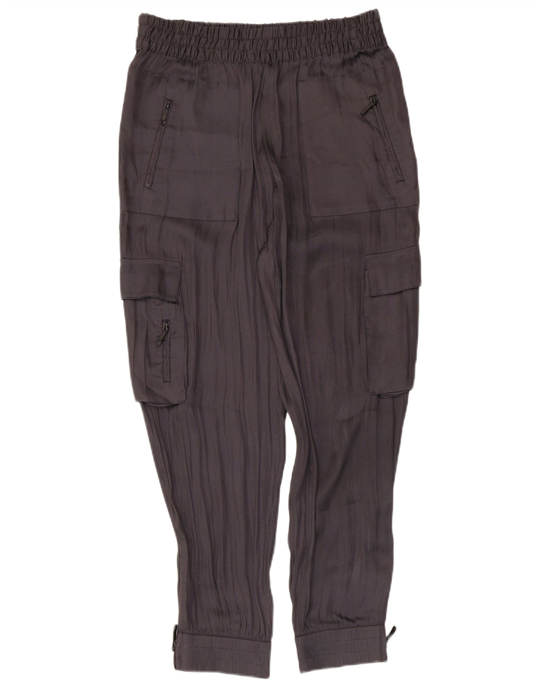 Zara Pantalon Cargo Joggers Femme Moyen W28 L26 Gris Polyester