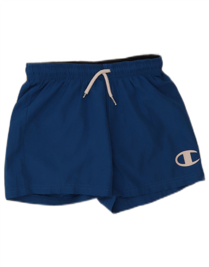 Champion Short de sport graphique garçon 9-10 ans bleu moyen polyester