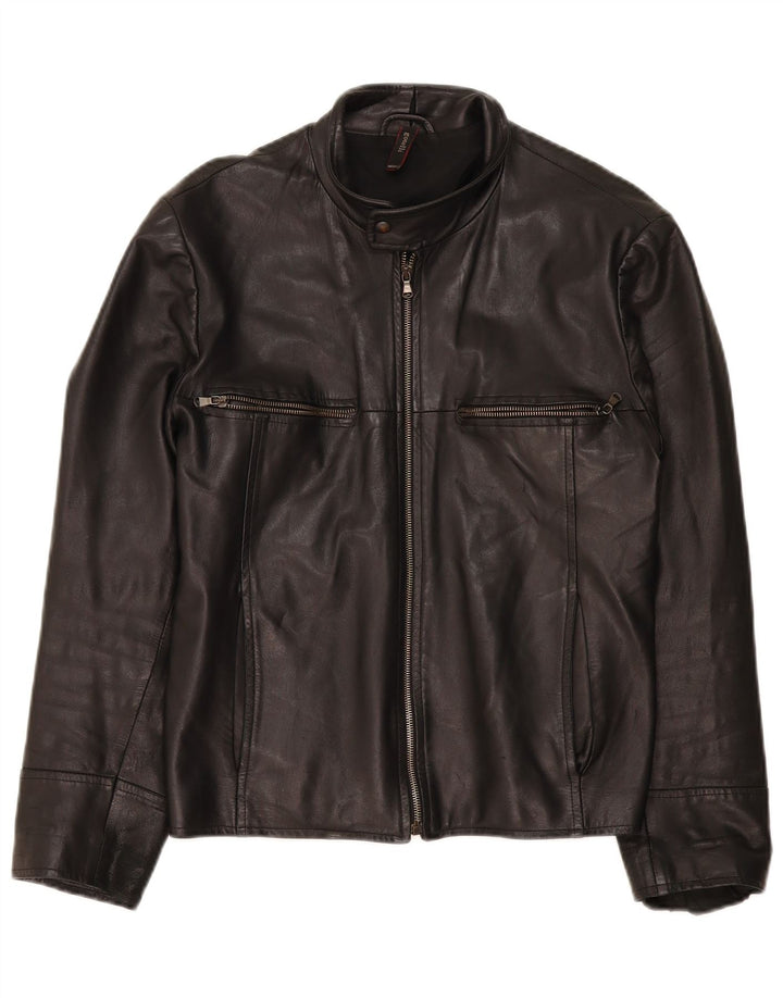 Gotelli Veste en cuir pour homme IT 46 Petit cuir noir