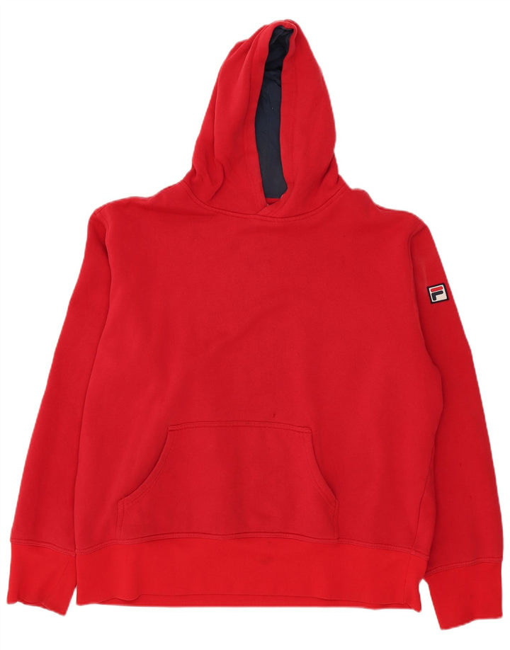 Fila Pull à capuche pour homme 2XL Rouge Coton