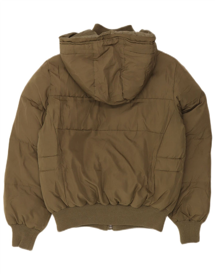 LEE Veste matelassée à capuche surdimensionnée pour femme UK 10 Petit Kaki Polyester