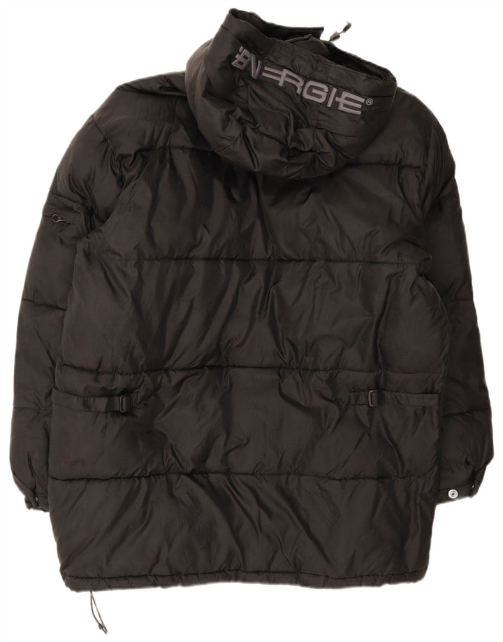 Energie Veste matelassée à capuche graphique pour homme UK 38 Medium Black Nylon