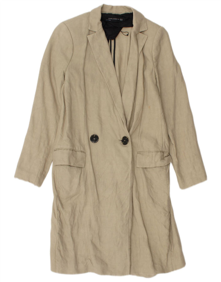 Zara Manteau croisé pour femme UK 6 XS Lin beige