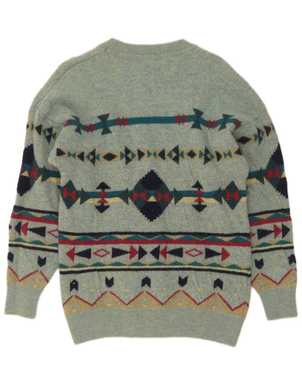 Bluster Pull col bateau pour homme UK 14 Grand Vert Géométrique