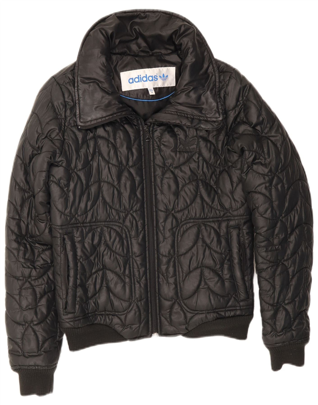Adidas Veste matelassée Bomber Femme UK 12 Polyester Noir Moyen