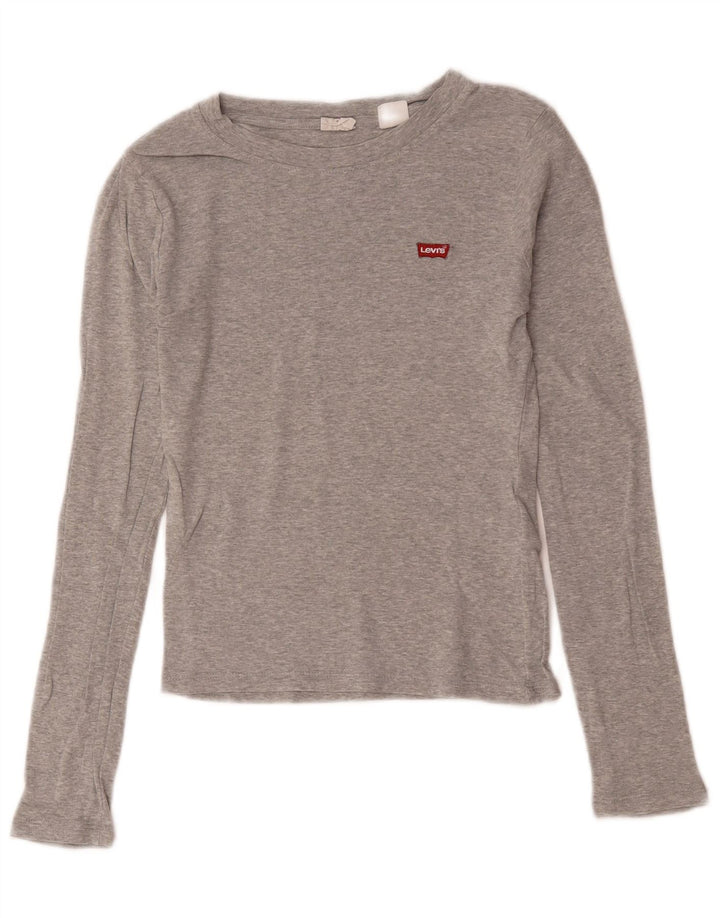 Levi's Top Manches Longues Femme UK 2 2XS Gris Coton