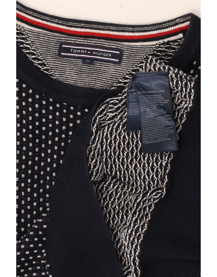 Tommy Hilfiger Pull à col rond pour homme Bleu marine moyen à pois