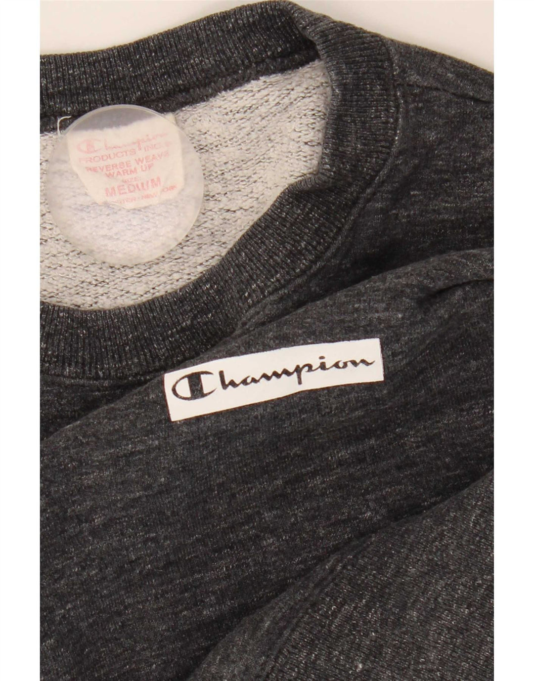Champion Pull Col Ras-du-Cou Homme Gris Moyen Moucheté Coton