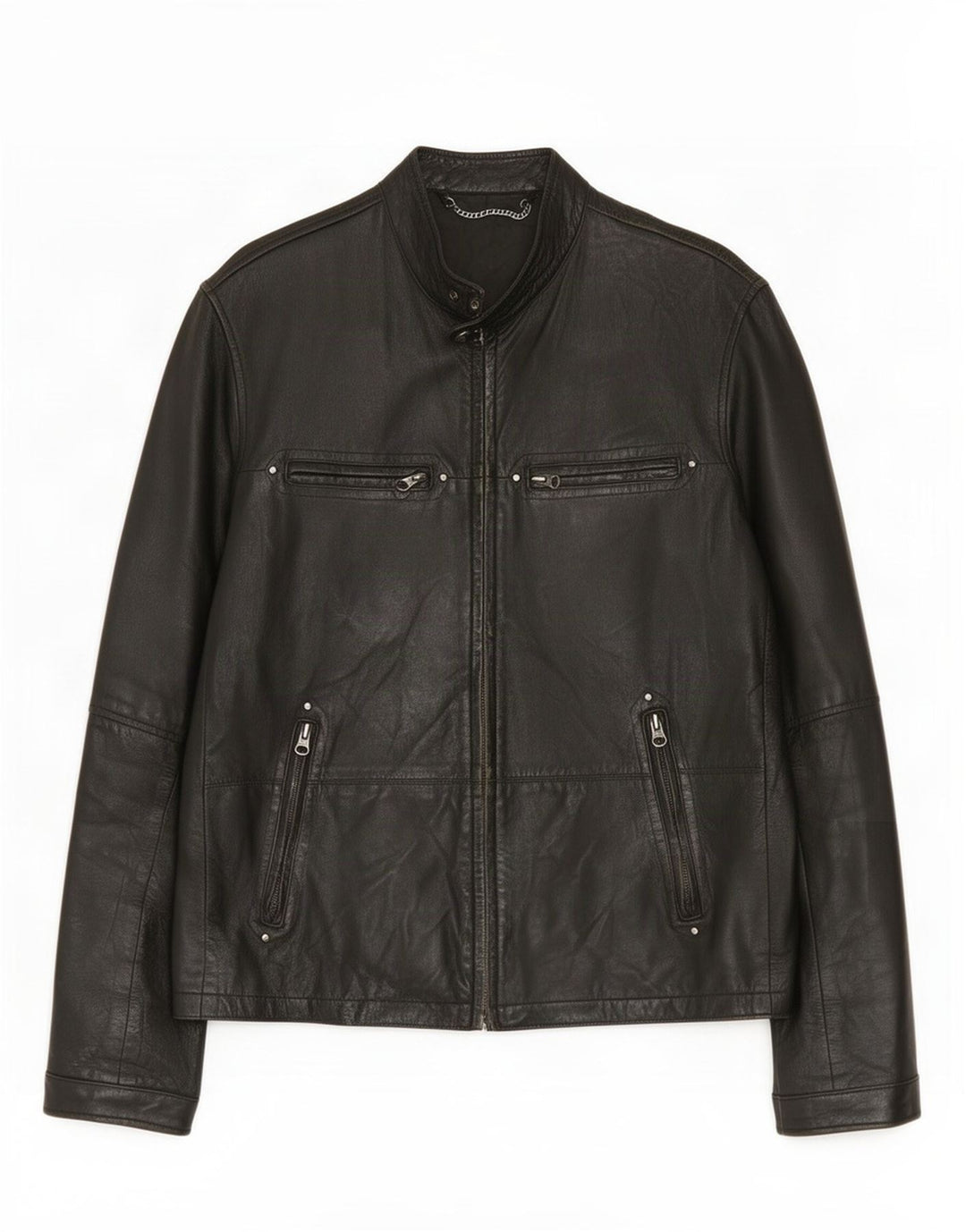 veste en cuir homme vintage IT 52 XL Noir